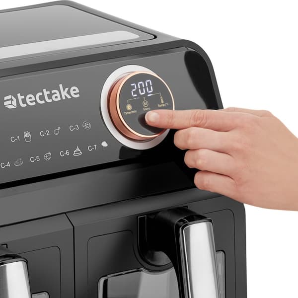 Airfryer Samurai, 2 rum, 7 programmer, 2400W - sort