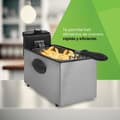 Miniatyrbild 4 av 4: Becken - 7392414 - Elektrisk fritös, 3 L kapacitet, 2000 W, justerbar termostat, rostfritt stål och svart ()