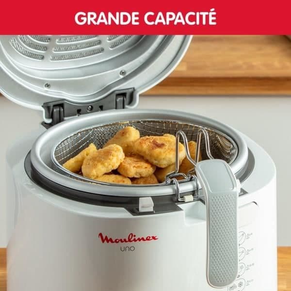 MOULINEX Uno Elektrisk fritös, 1 kg, 4 personer, kompakt, avtappningsläge för att minska mängden olja AF203110