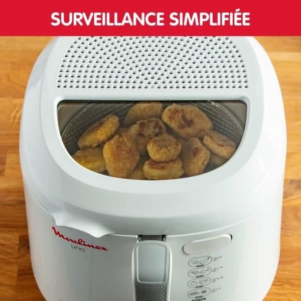 MOULINEX Uno Elektrisk fritös, 1 kg, 4 personer, kompakt, avtappningsläge för att minska mängden olja AF203110