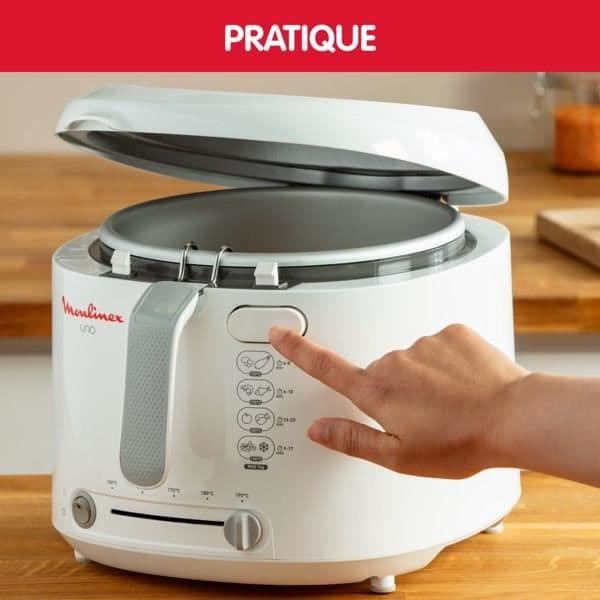 MOULINEX Uno Elektrisk fritös, 1 kg, 4 personer, kompakt, avtappningsläge för att minska mängden olja AF203110