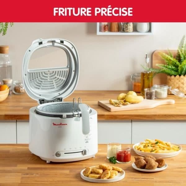 MOULINEX Uno Elektrisk fritös, 1 kg, 4 personer, kompakt, avtappningsläge för att minska mängden olja AF203110