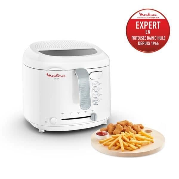 MOULINEX Uno Elektrisk fritös, 1 kg, 4 personer, kompakt, avtappningsläge för att minska mängden olja AF203110