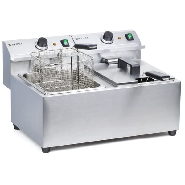 Mastercook catering frituregryde 7kW 230V 2 x 8L - Hendi 207307 Sølv