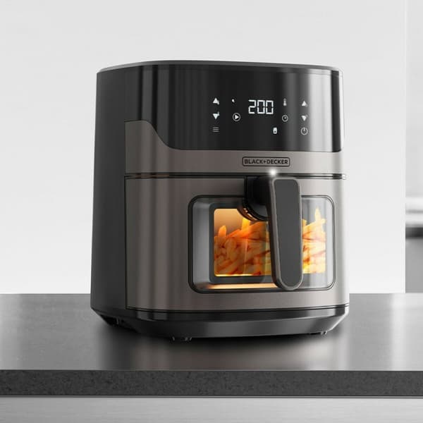 Luftfritös Black & Decker BXAF6500E Svart Silvrig 1600 W 6,5 L