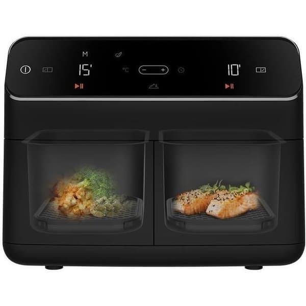 Multifunktion varmluftsfritös - BEKO - FRL5388B - 2400 W - 8,5 L för 2 kg pommes frites - 2 tankar (2x 4,5 L) - Svart