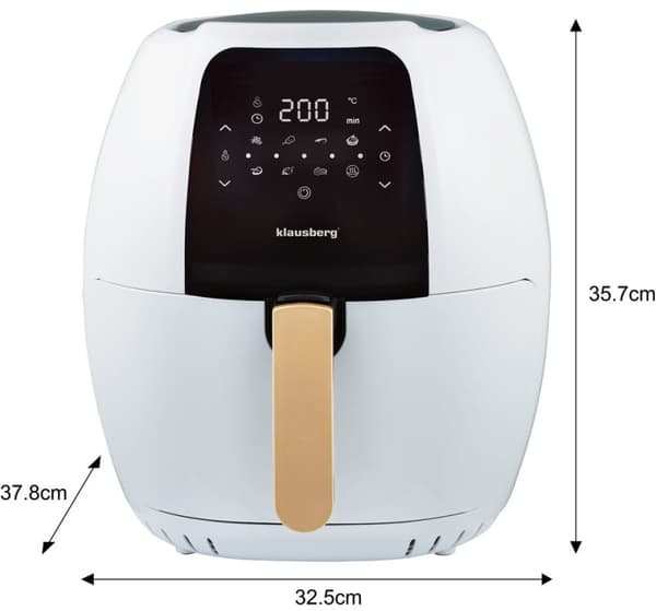 STOR FRIT?GER HVID 7,7L 1800W KLAUSBERG LUFTFRIT?GER KB-7709