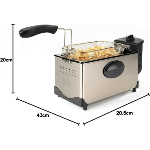 Varmluftsfrituregryde Black & Decker ES9730040B 2100 W 3 L Grå