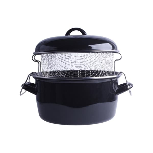 Friture Emalje med Indsats 24 cm Sort
