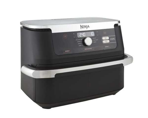 Ninja AF500EU fritös Dubbel 10,4 L Fristående 2470 W Varmluftsfritös Svart, Rostfritt stål