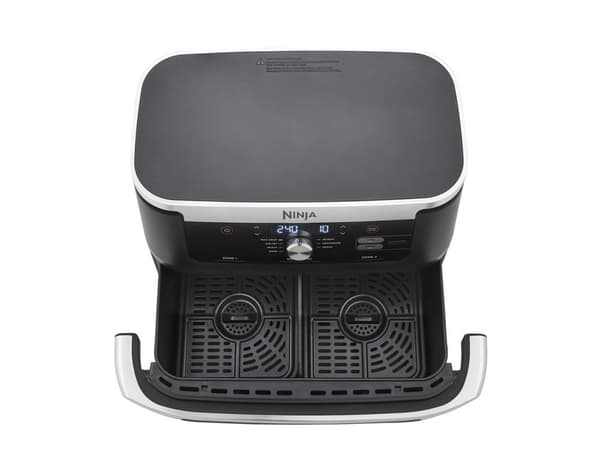 Ninja AF500EU fritös Dubbel 10,4 L Fristående 2470 W Varmluftsfritös Svart, Rostfritt stål