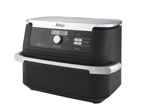 Ninja AF500EU fritös Dubbel 10,4 L Fristående 2470 W Varmluftsfritös Svart, Rostfritt stål