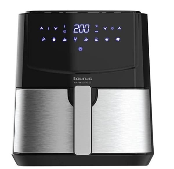 Taurus AF1450XD Single 5 L Stand-alone 1450 W Varmluftfriture Sort, Rustfrit stål