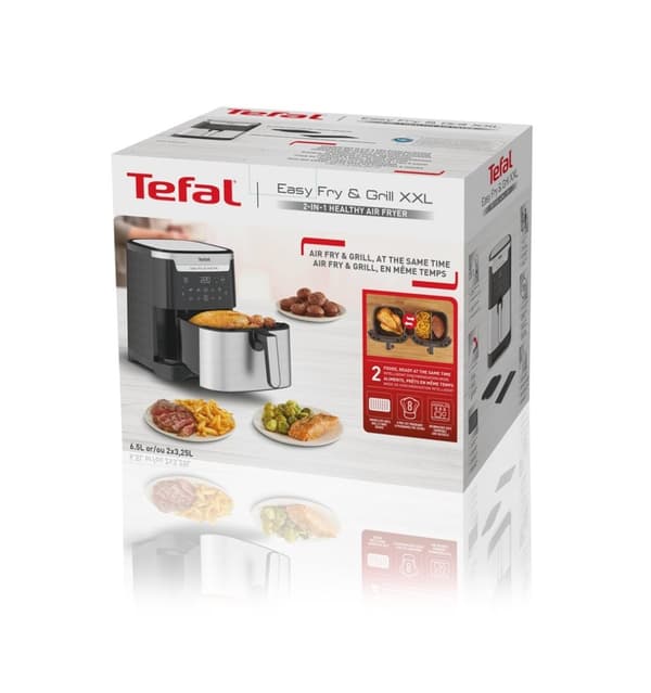 TEFAL Easy Fry & Grill EY801D 6,5 L Fristående 1650 W Varmluftsfritös Rostfritt stål