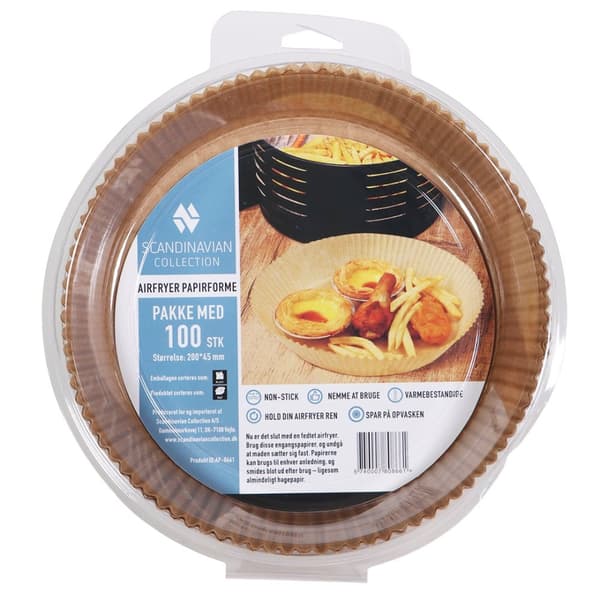Scandinavian Collection Airfryer-paperimuotit, pyöreät - 100 kpl