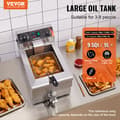 Miniatyrbild 3 av 6: 3000W kommersiell fritös-VEVOR-med tids- och temperaturkontroll, överhettningsskydd-för restaurang