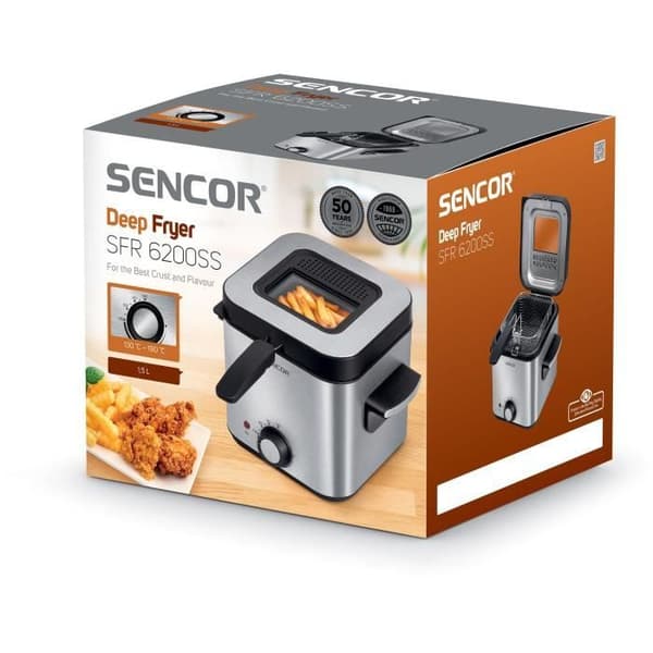 Fritös - SENCOR - SFR 6200SS - 900 W - 1,5 L - Svart / Rostfritt stål