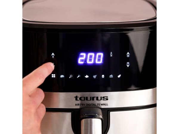 Taurus Air Fry Digital 7S Wall, Varmluftsfritös, 6,5 l, 1,3 kg, 80 ° C, 200 ° C, 60 min