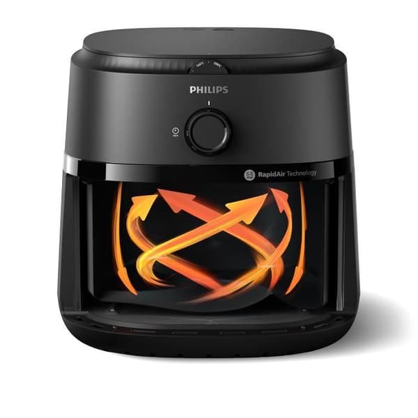 Philips Airfryer 1000-serien, 6,2 L, RapidAir, Analog, Svart (NA130/00)