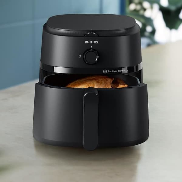 Philips Airfryer 1000-serien, 6,2 L, RapidAir, Analog, Svart (NA130/00)
