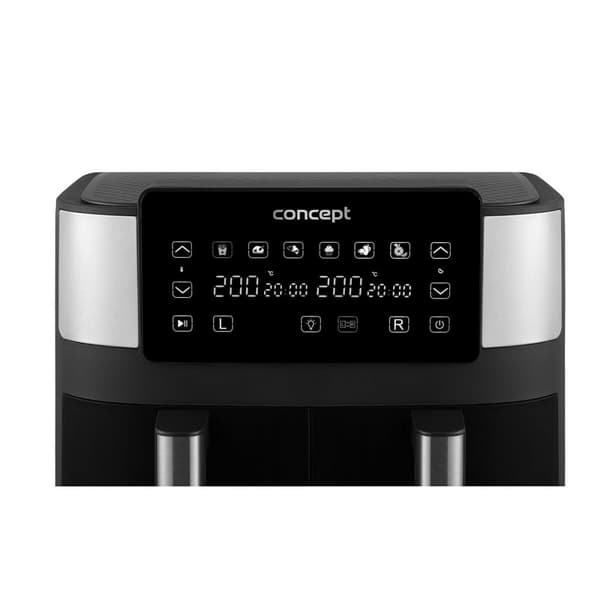 Airfryer Concept FR8000 Musta Hopeinen 2850 W 8 L