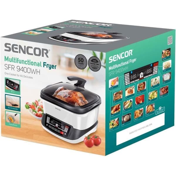 Multifunktionell fritös - SENCOR - SFR 9400WH - 1800 W - 4,8 L - Vit