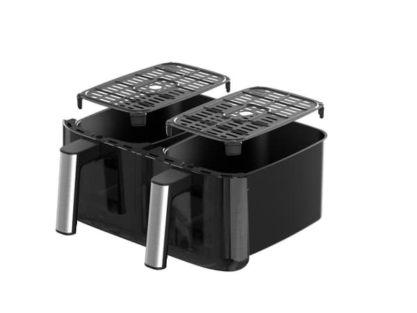 Air Fryer smörjfri dubbelfritös 8L FR8000 Svart, Silver