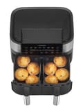 Miniatyrbild 7 av 10: Air Fryer smörjfri dubbelfritös 8L FR8000 Svart, Silver