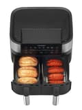 Miniatyrbild 8 av 10: Air Fryer smörjfri dubbelfritös 8L FR8000 Svart, Silver