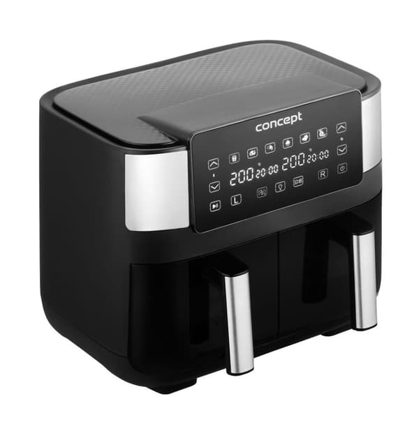 Air Fryer smörjfri dubbelfritös 8L FR8000 Svart, Silver