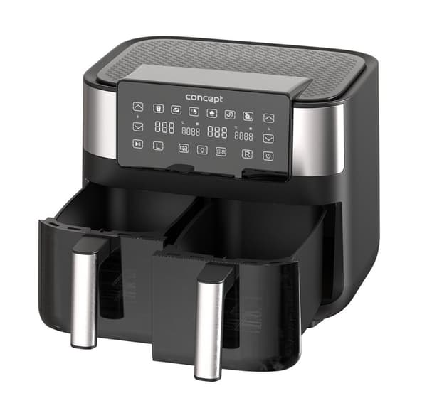 Air Fryer smörjfri dubbelfritös 8L FR8000 Svart, Silver