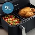 Miniatyrbild 2 av 6: Fritös utan olja PHILIPS - Airfryer NA351/00 - Dubbelkärl 9L - 8 matlagningsprogram - 2750W