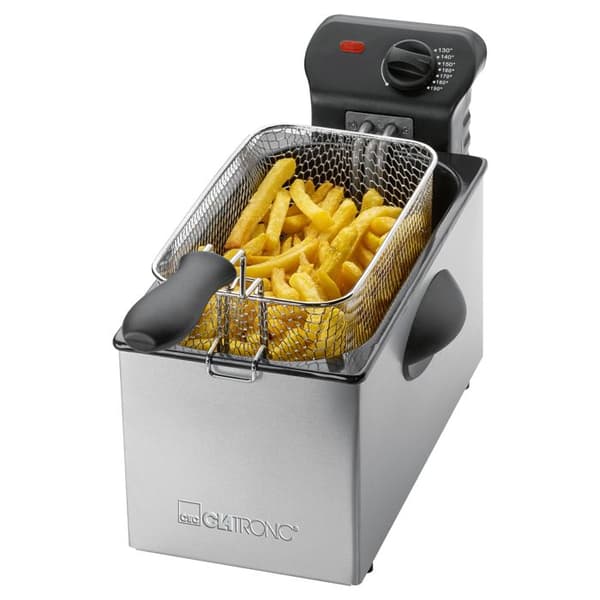 Clatronic FR 3586 3L fritös i rostfritt stål - Grå - 2000 Watt - Variabel temperatur