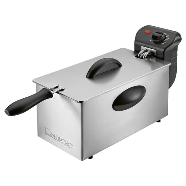 Clatronic FR 3586 3L fritös i rostfritt stål - Grå - 2000 Watt - Variabel temperatur