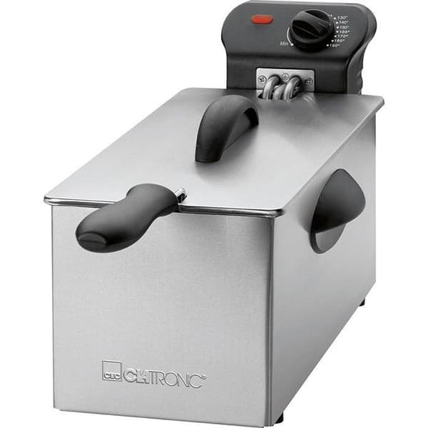 Clatronic FR 3586 3L fritös i rostfritt stål - Grå - 2000 Watt - Variabel temperatur Svart, Rostfritt stål