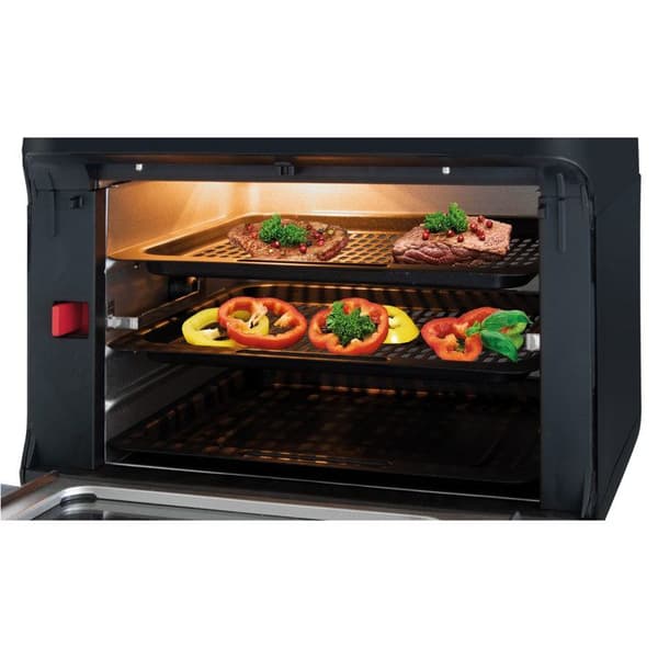 Fritös med varmluft utan olja 11L digital 9 program grillspett för kyckling Clatronic FR 3747 1500W Svart 39377