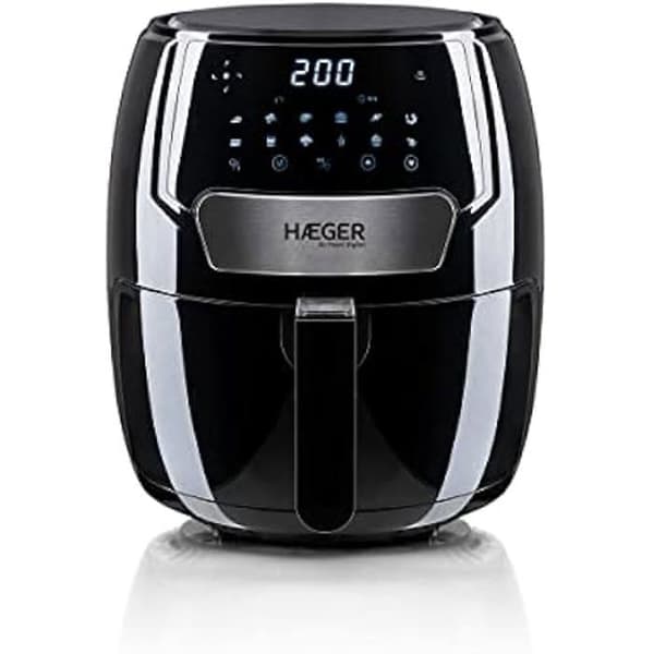 Fritös - HAEGER - AIR FEAST - 1500 W - 3,7 L - Variabel temperatur - Timer Svart