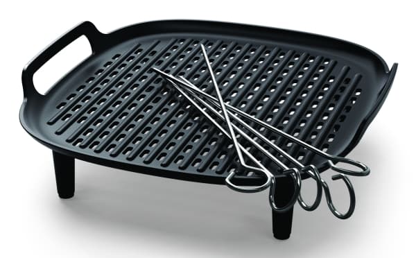 Philips Tilbehør for Airfryer 6.2L, Grillbunn og -spyd, Philips, NA130, NA230, NA231, NA330, NA331, HD9270, HD9280, Sort, Sølv, Aluminium, 194 mm