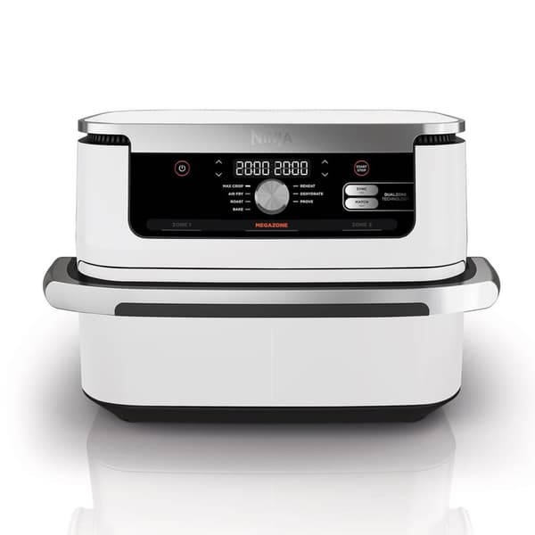Ninja AF500EUWH frituregryde Dobbelt 10,4 L Stand-alone 2470 W Varmluftfriture Sølv, Hvid Sølv, Hvid