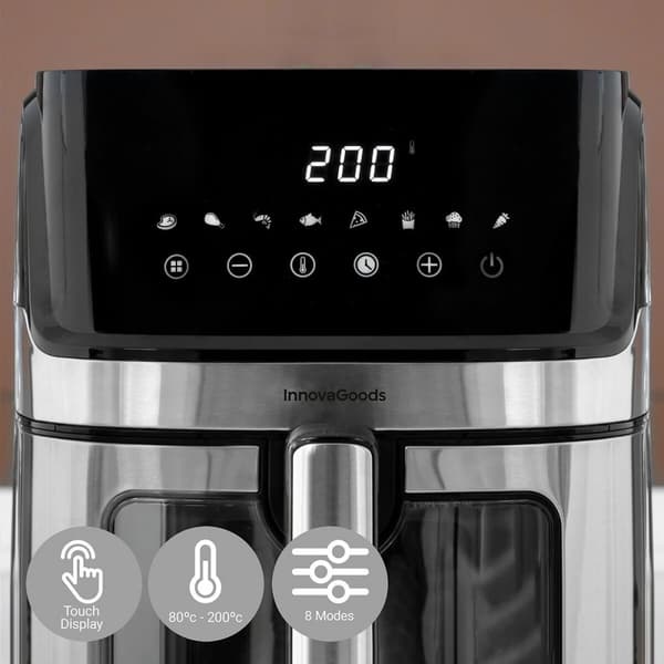 BEGAGNAD Luftfritös InnovaGoods Window Svart 1700 W 6,5 L Rostfritt stål (Renoverade A)
