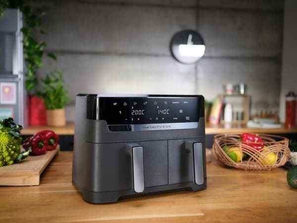 Varmluftsfritös - Tefal - Dual Easy Fry &amp; Grill - 2700W - 8,3L - 70 % mindre energi