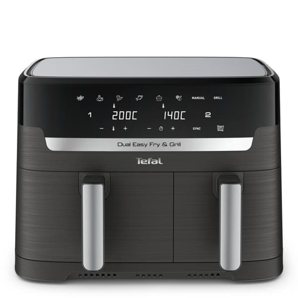 Varmluftsfritös - Tefal - Dual Easy Fry &amp; Grill - 2700W - 8,3L - 70 % mindre energi