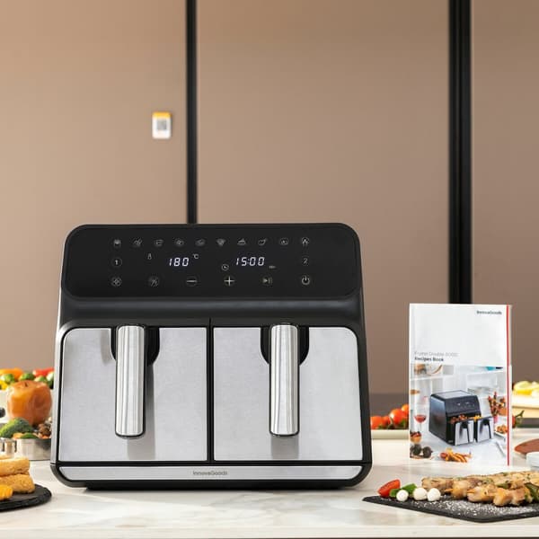 BEGAGNAD Luftfritös InnovaGoods   Svart 3400 W 8 L Rostfritt stål (Renoverade A)