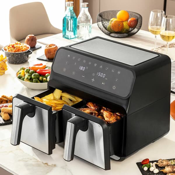 BEGAGNAD Luftfritös InnovaGoods Svart 3400 W 8 L Rostfritt stål (Renoverade A)