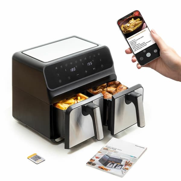 BEGAGNAD Luftfritös InnovaGoods   Svart 3400 W 8 L Rostfritt stål (Renoverade A)