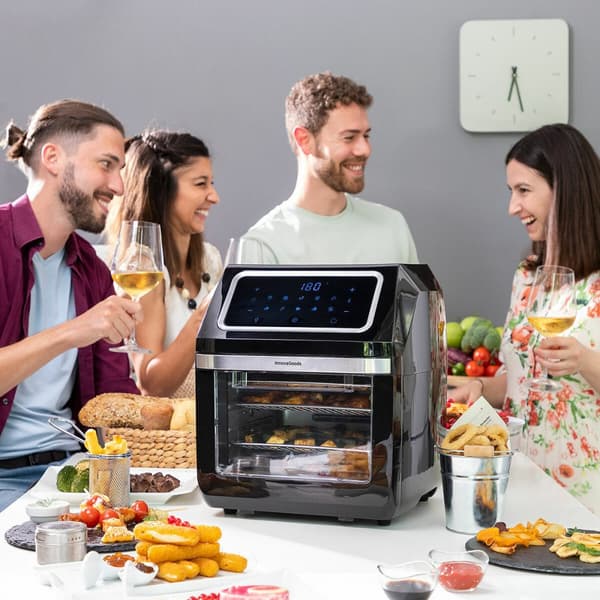 BEGAGNAD Luftfritös InnovaGoods Svart 1800 W 12 L Rostfritt stål (Renoverade B)