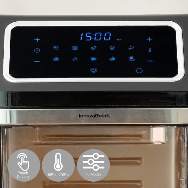 BEGAGNAD Luftfritös InnovaGoods Svart 1800 W 12 L Rostfritt stål (Renoverade B)