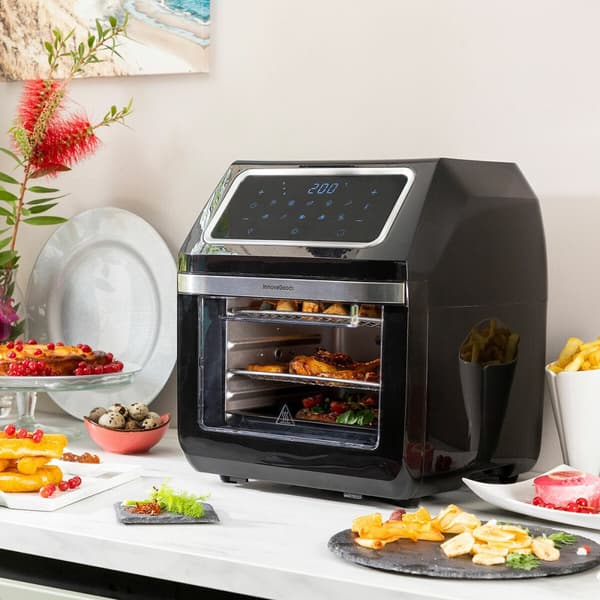 BEGAGNAD Luftfritös InnovaGoods Svart 1800 W 12 L Rostfritt stål (Renoverade B)