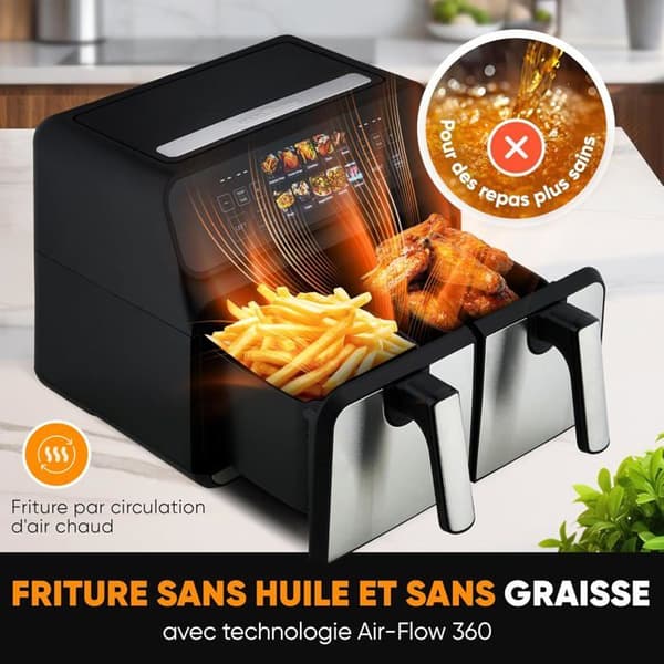 Dubbel luftfritös 2200W 8 liter (2x4 L) PROFICOOK
