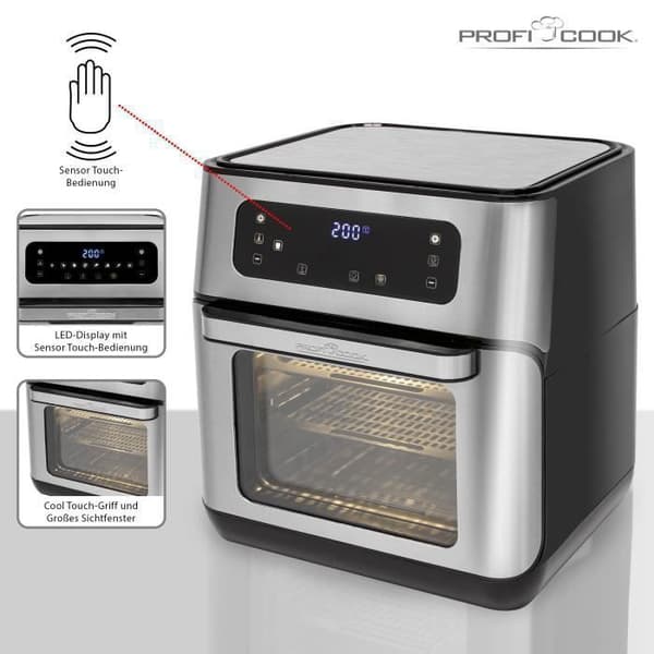 Varmluftsfritös - Proficook - FR 1200 - 11 Liter - 1500W - Svart/Silver